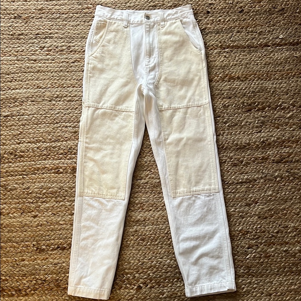 Madewell White High-Waisted Pants